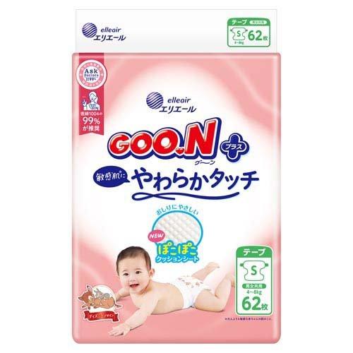 Japan Goo.N Plus Premium Sensitive Skin Nappy Tape S 62pcs (4-8kg)
