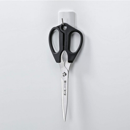 Green Bell Serrated Blade Stainless Kitchen Scissors (Black/20.9cm) 