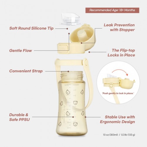 Grosmimi Cherrish PPSU Kids Tumbler 300ml (Sweet Peach)