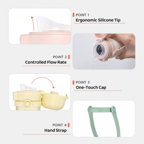 Grosmimi Cherrish PPSU Kids Tumbler 300ml (Sweet Peach)