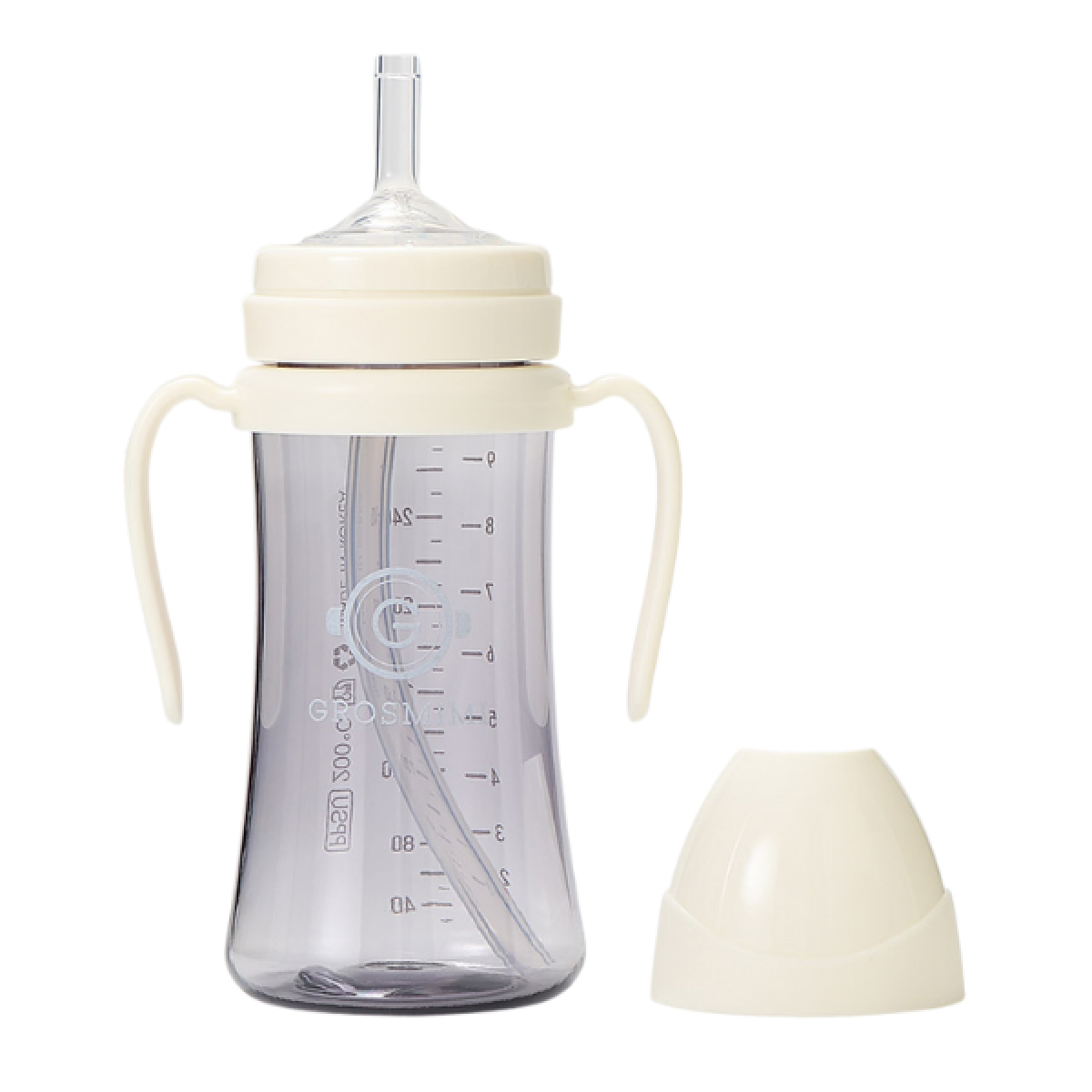 GROSMIMI Dark Series PPSU Straw Cup Sippy Cup 300ML - White - 6