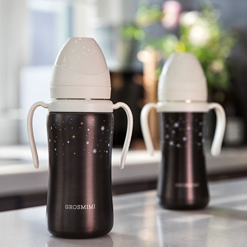 Grosmimi Stainless Thermo Straw Cup (300ml/Dark Series White)