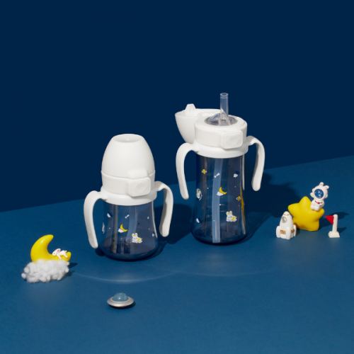 GROSMIMI Baby Bunnyverse Dark PPSU Straw Cup 300ml (White)