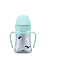 GROSMIMI Baby Whale Dark PPSU Straw Cup 200ml (Creamy Blue)