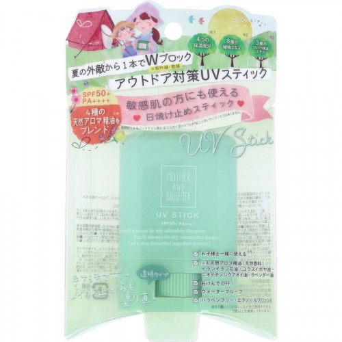 Japan Mother & Daughter Clear UV Stick With Essential Oil SPF50+ PA++++ 15g Green Japan Mother & Daughter Clear UV Stick With Essential Oil SPF50+ PA++++ 15g Green