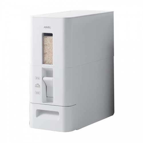 ASVEL Push Type Rice Storage Container 6kg (White)