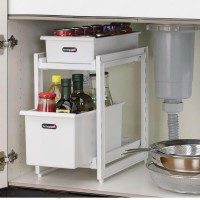 Pearl Metal Adjustable Under-Sink 2-Tier Sliding Storage Rack