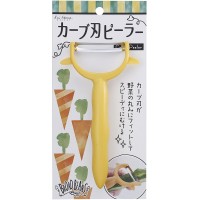 Kai Vegetable Fit Curved Broad Blade Peeler (Yellow)