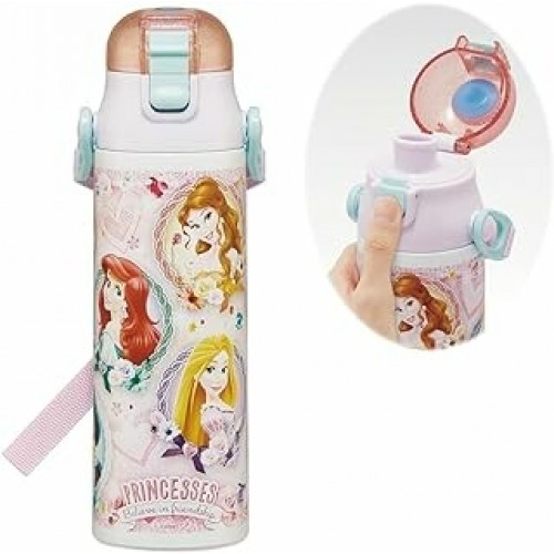 Skater Stainless Steel Insulated Bottle With Shoulder Strap 580ml  (Pink Princess）
