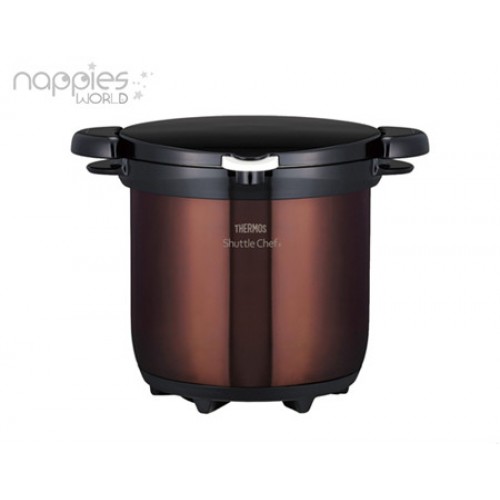 Thermos Vacuum Thermal Insulation Cooker Shuttle Chef (4.5L/Brown)