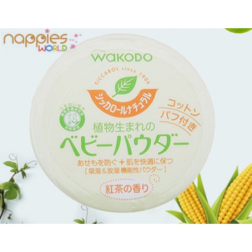 Wakodo Baby Powder With Cotton Puff (120g)