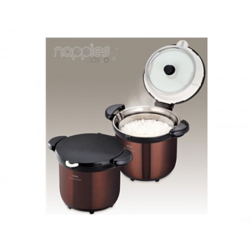 Thermos Vacuum Thermal Insulation Cooker Shuttle Chef (4.5L/Brown)