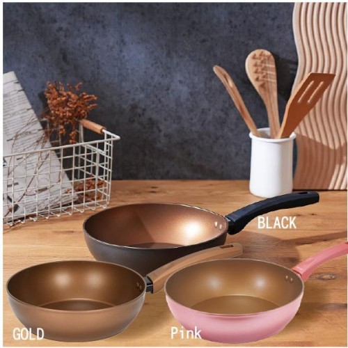 VISIONS GOLD Coating Non-Stick Frypan 28cm Black IH Gas Compatible 