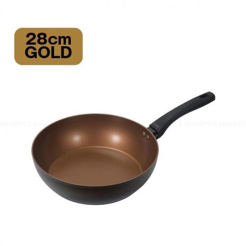 VISIONS GOLD Coating Non-Stick Frypan 28cm Black IH Gas Compatible 