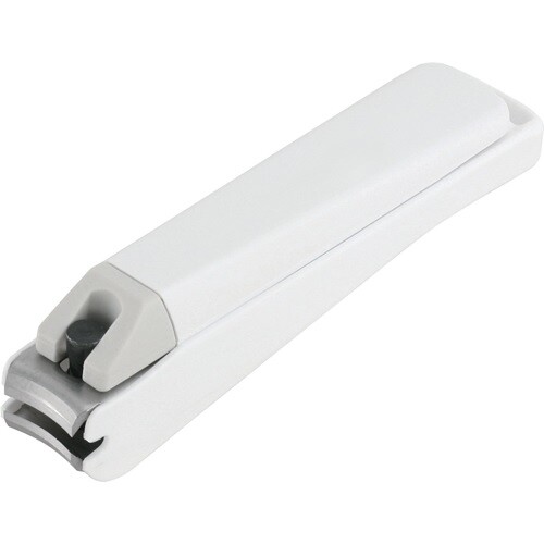 Japan KAI Curved Blade Nail Clippers With Nail Collector Small-White