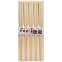 Japan SUNLIFE Octagonal Chopsticks 5 Pairs ( Natural)