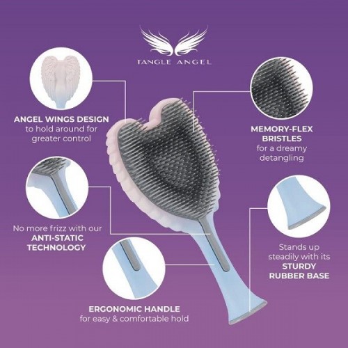 Tangle Angel Detangling Hair Brush Professional 2.0 Matte Blue