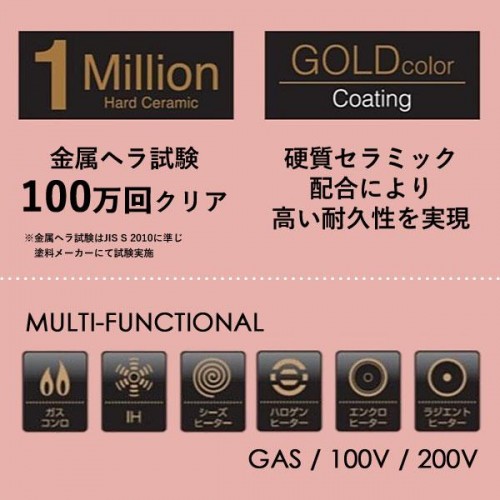 Japan Visions Gold Coating Egg Yaki Pan Gas Flame&IH Compatible Black