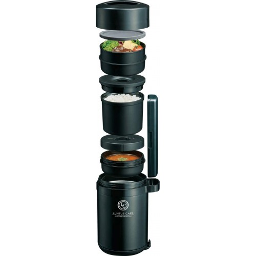 ASVEL Stainless Steel Insulated Lunch Box 1050ml With Bag(Black) ASVEL Stainless Steel Insulated Lunch Box 1050ml With Bag(Black)