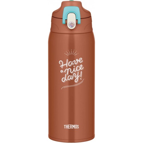 Thermos 2-Way Stainless Steel Vacuum Insulated Water Bottle 800ml（Brown Plaid）