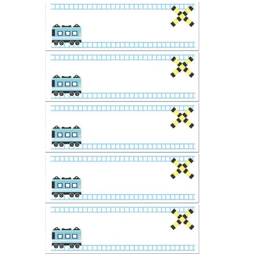 Japan KIYOHARA Iron On Cloth Name Label 5pcs (Train）