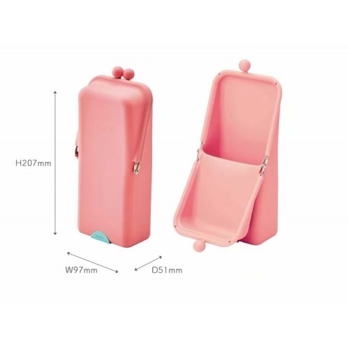 Japan Kutsuwa Flip Lid Silicone Pencil Case（Nudie Rose)