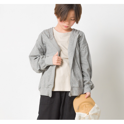 Japan Kids UV Cut 94.9% Dry Processing Zip Hoodie  (Gray/110cm)